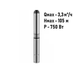 Погружной скважинный насос Unipump БЦП 3,5-0,5-80 (каб. 1м)_1