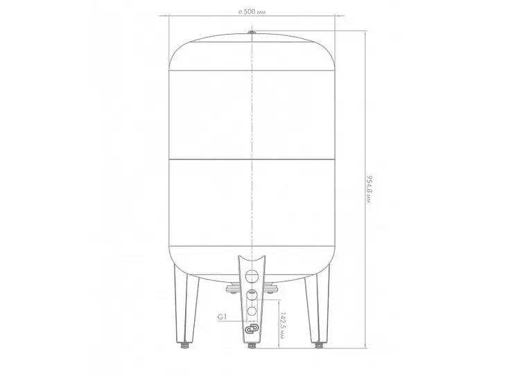 Гидроаккумулятор вертикальный Джилекс ВПк 150 (комбинированный фланец, проходная мембрана)_5