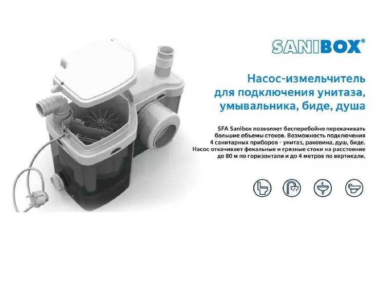 Санитарный насос-измельчитель SFA SANIBOX_3