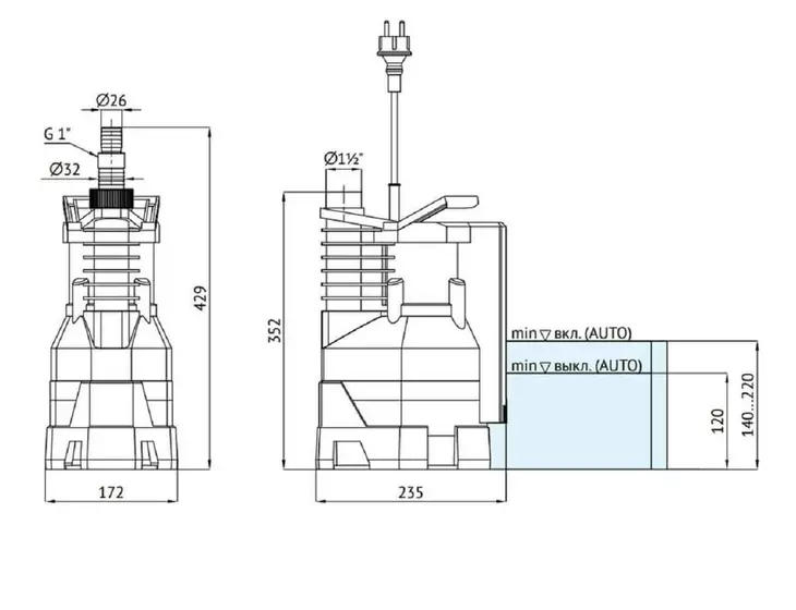 Погружной дренажный насос Unipump ARTVORT Q400B_8