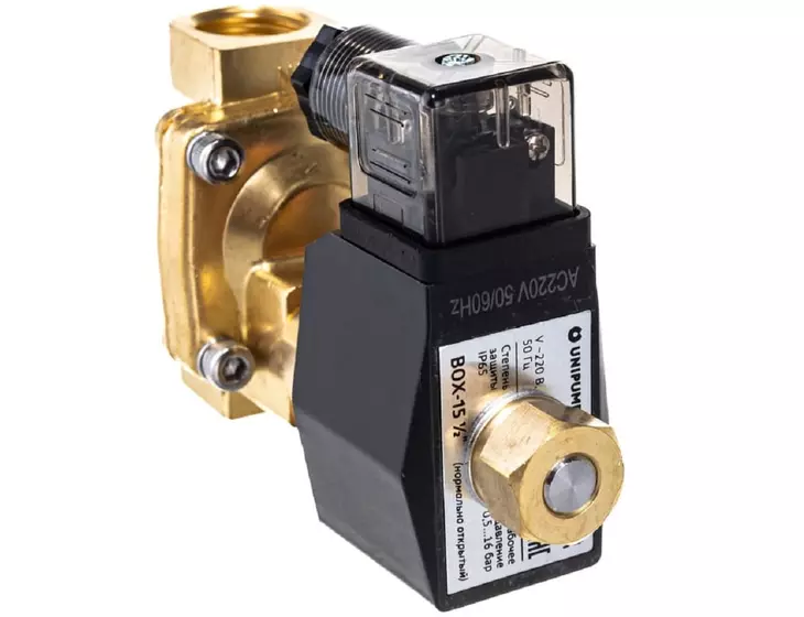 Электромагнитный клапан Unipump BOX-15 1/2" 220В нормально открытый_3