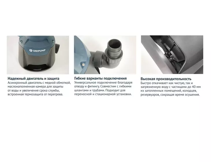 Погружной дренажный насос Unipump VORTPRO 2000_7