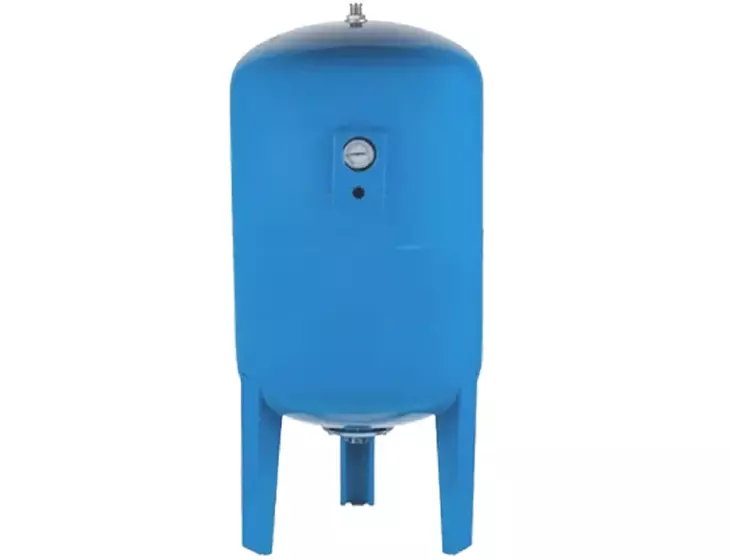 Гидроаккумулятор вертикальный Unipump 300 л с манометром (стальной фланец, проходная мембрана)_1