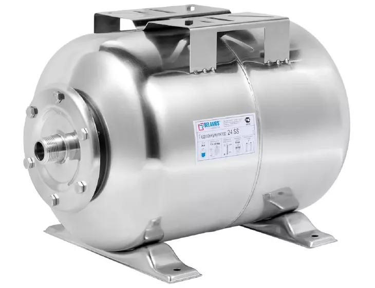 Гидроаккумулятор горизонтальный Belamos 24SS (нержавеющая сталь)_1