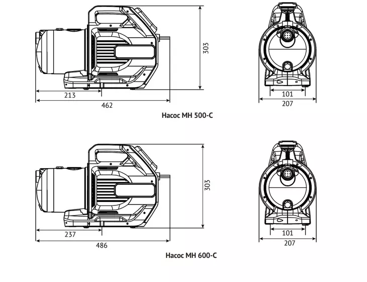 Садовый поверхностный насос Unipump MH-500C_11